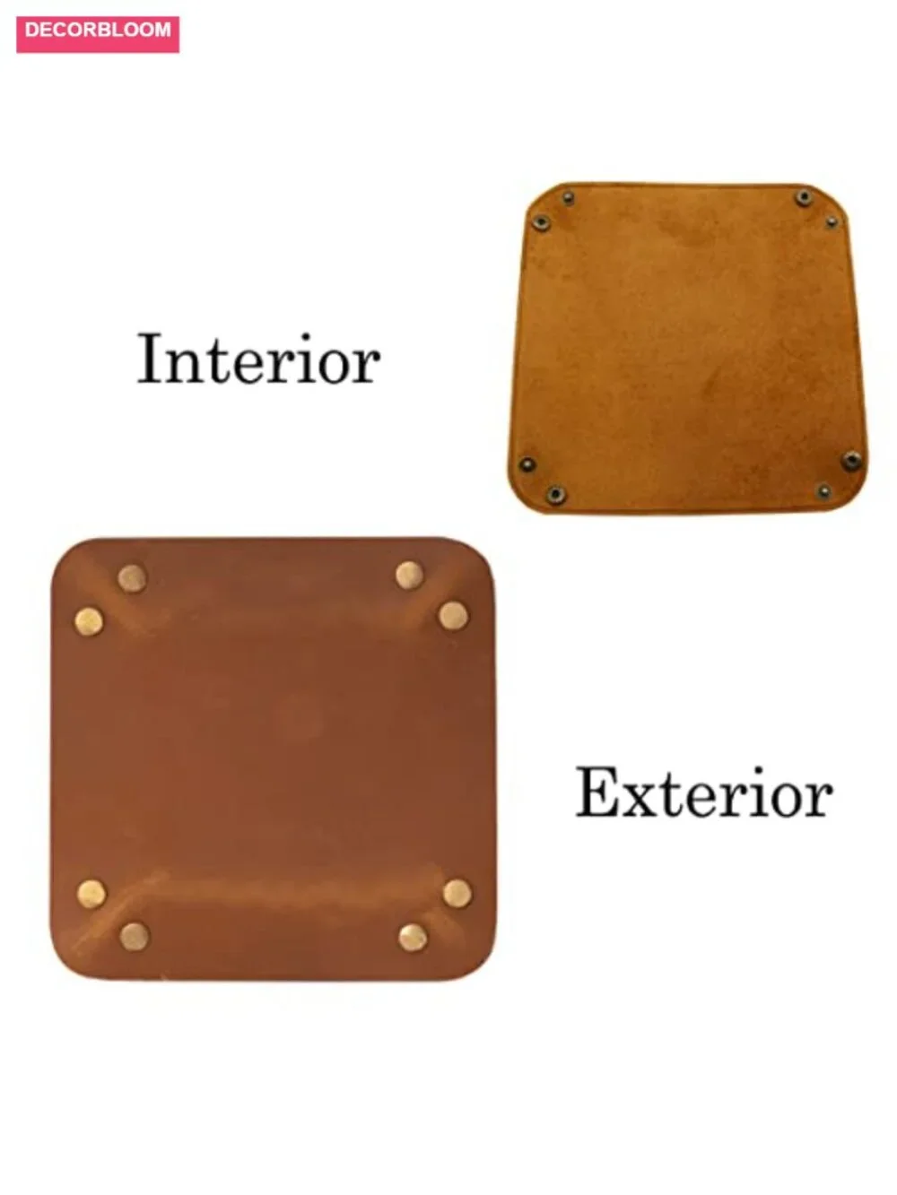 Leather Valet Tray Catchall Jewelry Key Coin Wallet Phone Caddy Bedside